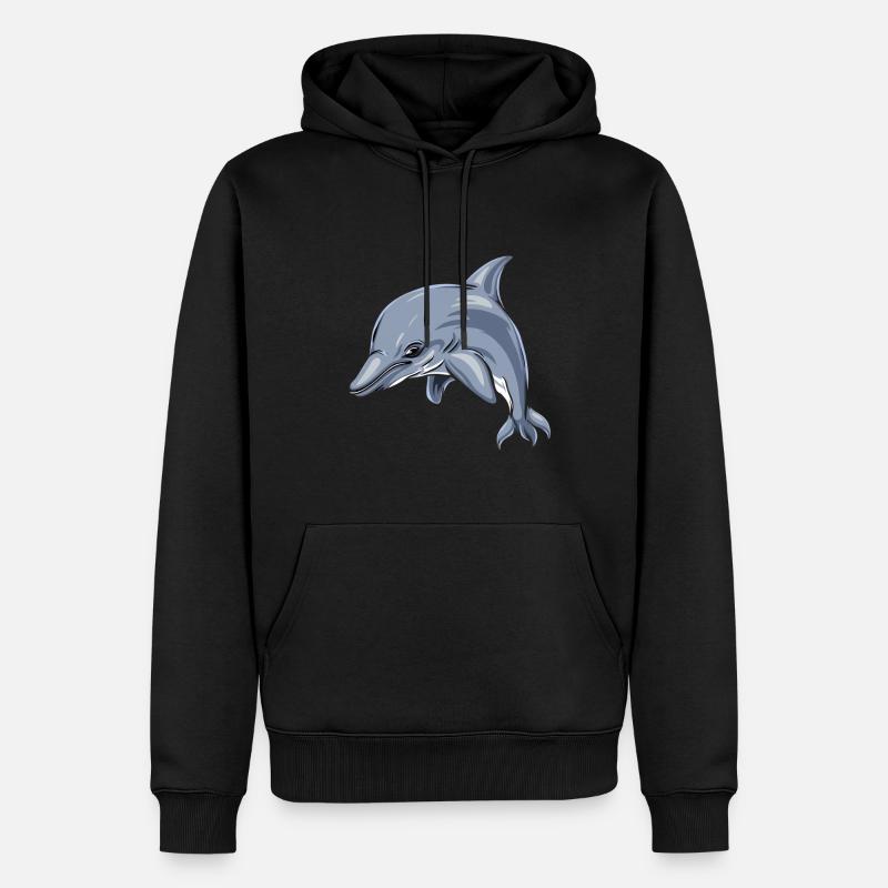 Delfin - Männer Premium Bio Hoodie - Schwarz