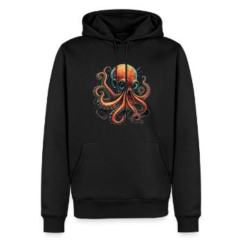Majestätischer Krake - Männer Premium Bio Hoodie - Schwarz - Vorne - Nico (187cm)
