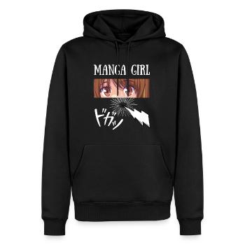 manga girl princesse kawaii japon - Sweat à capuche Premium bio Homme - noir - Devant - Nico (187cm)