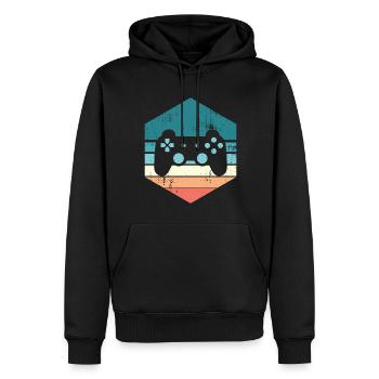 Gaming Sunset Gift for Video Gamer Nerd - Men’s Premium Organic Hoodie - black - Front - Nico (187cm)