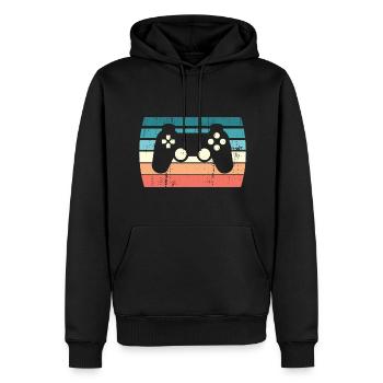 Jeu vidéo rétro Sunset Boys Filles - Sweat à capuche Premium bio Homme - noir - Devant - Nico (187cm)