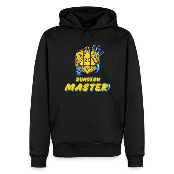 D20 Aventures JDR Maître du Jeu - Sweat à capuche Premium bio Homme - noir - Devant - Nico (187cm)