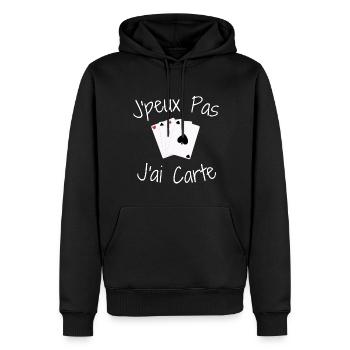 J'peux pas j'ai Carte - Sweat à capuche Premium bio Homme - noir - Devant - Nico (187cm)