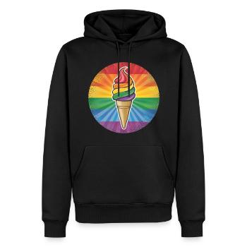 LGBTQ Ice Cream Eis - Männer Premium Bio Hoodie - Schwarz - Vorne - Nico (187cm)