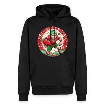 Christmas Elf Rugby - Männer Premium Bio Hoodie - Schwarz - Vorne - Nico (187cm)