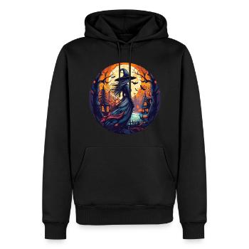 Gruseliges Halloween-partykostüm Hexe - Sweat à capuche Premium bio Homme - noir - Devant - Nico (187cm)