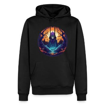 Gruseliges Halloween-party-kostüm Skelett - Sweat à capuche Premium bio Homme - noir - Devant - Nico (187cm)