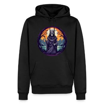 Gruseliges Halloween-partykostüm Sensenmann - Männer Premium Bio Hoodie - Schwarz - Vorne - Nico (187cm)