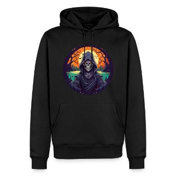 Gruseliges Halloween-partykostüm Sensenmann - Männer Premium Bio Hoodie - Schwarz - Vorne - Nico (187cm)