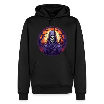 Gruseliges Halloween-partykostüm Sensenmann - Sweat à capuche Premium bio Homme - noir - Devant - Nico (187cm)