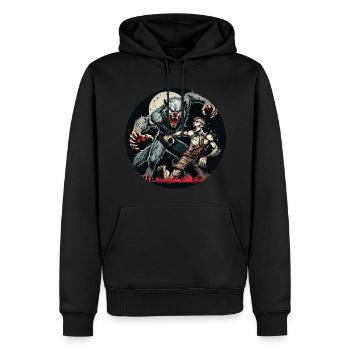 Gruseliges Halloween-partykostüm Werwolf Und - Men’s Premium Organic Hoodie - black - Front - Nico (187cm)