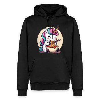Süßes Einhorn ist japanischen Ramen - Männer Premium Bio Hoodie - Schwarz - Vorne - Nico (187cm)