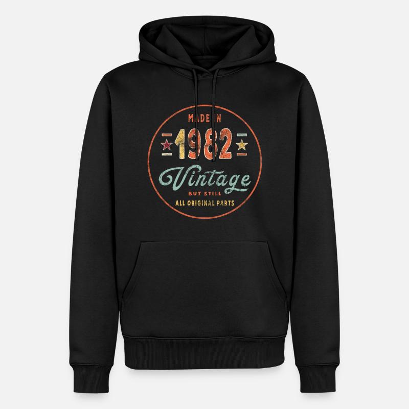 Made in 1982 - Männer Premium Bio Hoodie - Schwarz