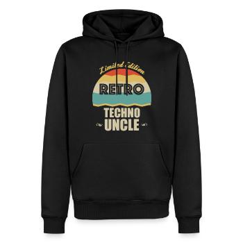 Retro Techno Onkel - Männer Premium Bio Hoodie - Schwarz - Vorne - Nico (187cm)