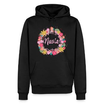 braut,blumen,blumenkranz,floral,illustration,novia - Männer Premium Bio Hoodie - Schwarz - Vorne - Nico (187cm)