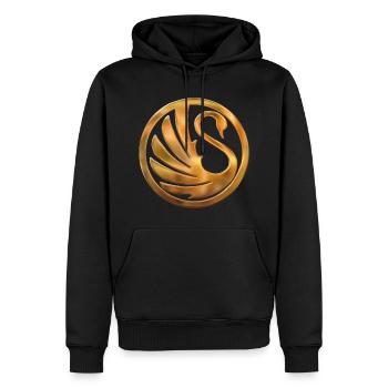 Cygne élyséen - Sweat à capuche Premium bio Homme - noir - Devant - Nico (187cm)