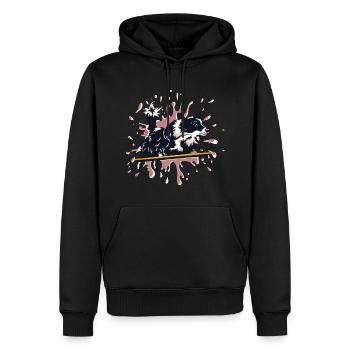 border agility rose - Sweat à capuche Premium bio Homme - noir - Devant - Nico (187cm)