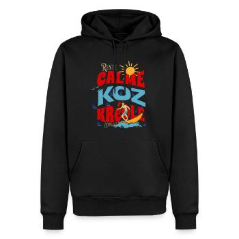 Reste Calme Koz Créole - Sweat à capuche Premium bio Homme - noir - Devant - Nico (187cm)
