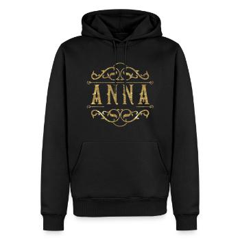 Anna gold - Men’s Premium Organic Hoodie - black - Front - Nico (187cm)