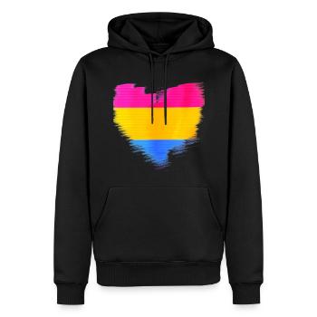 pansexual,heart,LGBT,flag,graphic - Men’s Premium Organic Hoodie - black - Front - Nico (187cm)