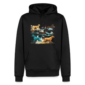 Bunte Hunde - Hunde Gruppe - Männer Premium Bio Hoodie - Schwarz - Vorne - Nico (187cm)