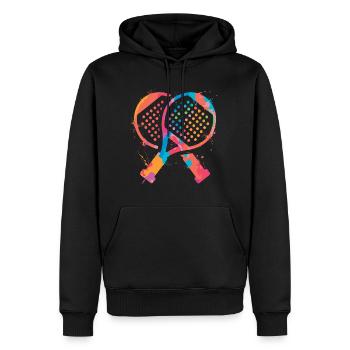Padel Tennis Padel Raquette Filles Padel - Sweat à capuche Premium bio Homme - noir - Devant - Nico (187cm)