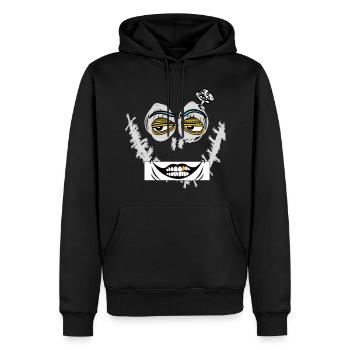 visage, bande dessinée, halloween, monstre, joker - Sweat à capuche Premium bio Homme - noir - Devant - Nico (187cm)