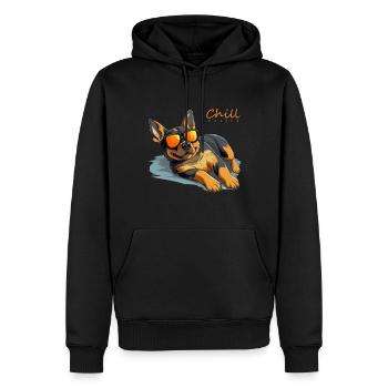 Maître du refroidissement - Sweat à capuche Premium bio Homme - noir - Devant - Nico (187cm)