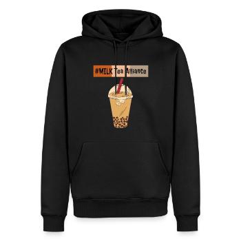 Milk Tea Alliance - amateur de bubble tea - Sweat à capuche Premium bio Homme - noir - Devant - Nico (187cm)