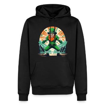 St. Patrick's Day Kleeblatt Kobold - Männer Premium Bio Hoodie - Schwarz - Vorne - Nico (187cm)