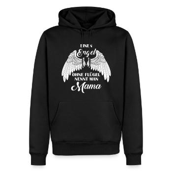 Ein Engel ohne Flügel nennt man Mama – Liebevoll - Männer Premium Bio Hoodie - Schwarz - Vorne - Nico (187cm)