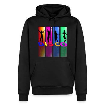 Disco musique cadeau danse danseur disc jockey DJ - Sweat à capuche Premium bio Homme - noir - Devant - Nico (187cm)