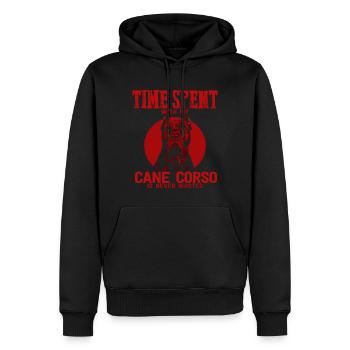 Cane Corso Hund Hündchen Hunderasse Geschenk Idee - Männer Premium Bio Hoodie - Schwarz - Vorne - Nico (187cm)