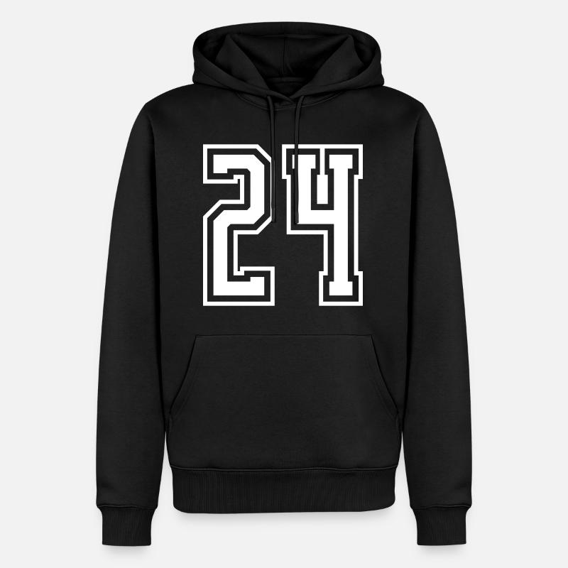 24 Numéro de numéro - Sweat à capuche Premium bio Homme - noir
