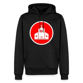 Kirche - Männer Premium Bio Hoodie - Schwarz - Vorne - Nico (187cm)