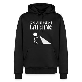 Ich und meine Laterne Spazieren gehen Martin - Männer Premium Bio Hoodie - Schwarz - Vorne - Nico (187cm)
