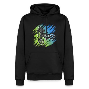 VTT Graphique VTT - Sweat à capuche Premium bio Homme - noir - Devant - Nico (187cm)