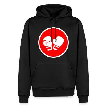 Symbole des gants de boxe - Sweat à capuche Premium bio Homme - noir - Devant - Nico (187cm)
