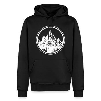 Montagnes Nature Silhouette Cercle - Sweat à capuche Premium bio Homme - noir - Devant - Nico (187cm)