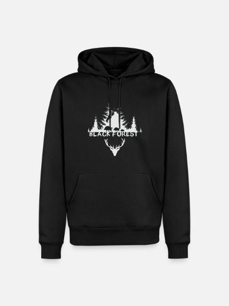 black forest,hunter,wild,forest,deer,eagle,antler - Men’s Premium Organic Hoodie - black