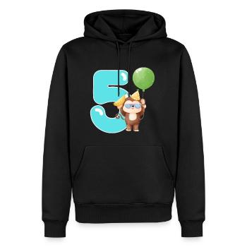 5. Geburtstag. 5 Jahre Geburtstagsgeschenk - Männer Premium Bio Hoodie - Schwarz - Vorne - Nico (187cm)