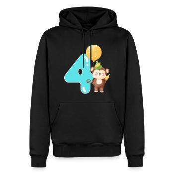 4. Geburtstag. 4 Jahre Geschenk - Männer Premium Bio Hoodie - Schwarz - Vorne - Nico (187cm)