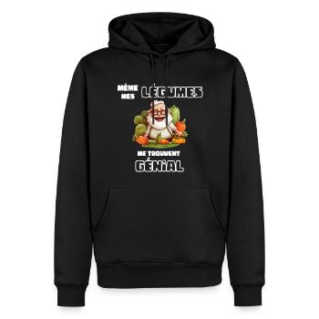 Jardinage Grand-père Humour Blagueur Papi Farceur - Sweat à capuche Premium bio Homme - noir - Devant - Nico (187cm)