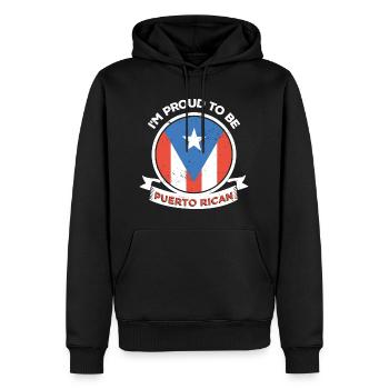 Puerto Rico Flagge | Puerto Ricaner Geschenkideen - Männer Premium Bio Hoodie - Schwarz - Vorne - Nico (187cm)