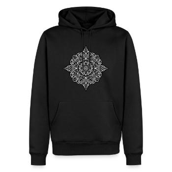 Mandala Harmony lignes simples - Sweat à capuche Premium bio Homme - noir - Devant - Nico (187cm)