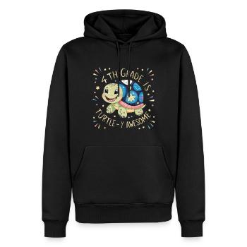 La 4e année, c’est génial - Sweat à capuche Premium bio Homme - noir - Devant - Nico (187cm)
