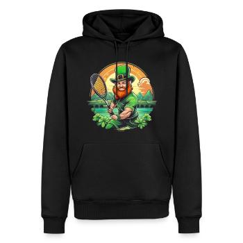 St. Patrick's Day Kleeblatt Tennis - Männer Premium Bio Hoodie - Schwarz - Vorne - Nico (187cm)