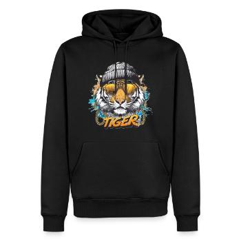 Tiger - Männer Premium Bio Hoodie - Schwarz - Vorne - Nico (187cm)