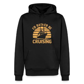 I'd Rather Be Cruising Vintage Sunset - Men’s Premium Organic Hoodie - black - Front - Nico (187cm)