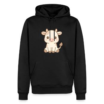 Cute Baby Cow - Men’s Premium Organic Hoodie - black - Front - Nico (187cm)